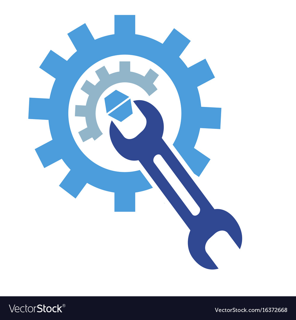 Gear wrench logo Royalty Free Vector Image - VectorStock