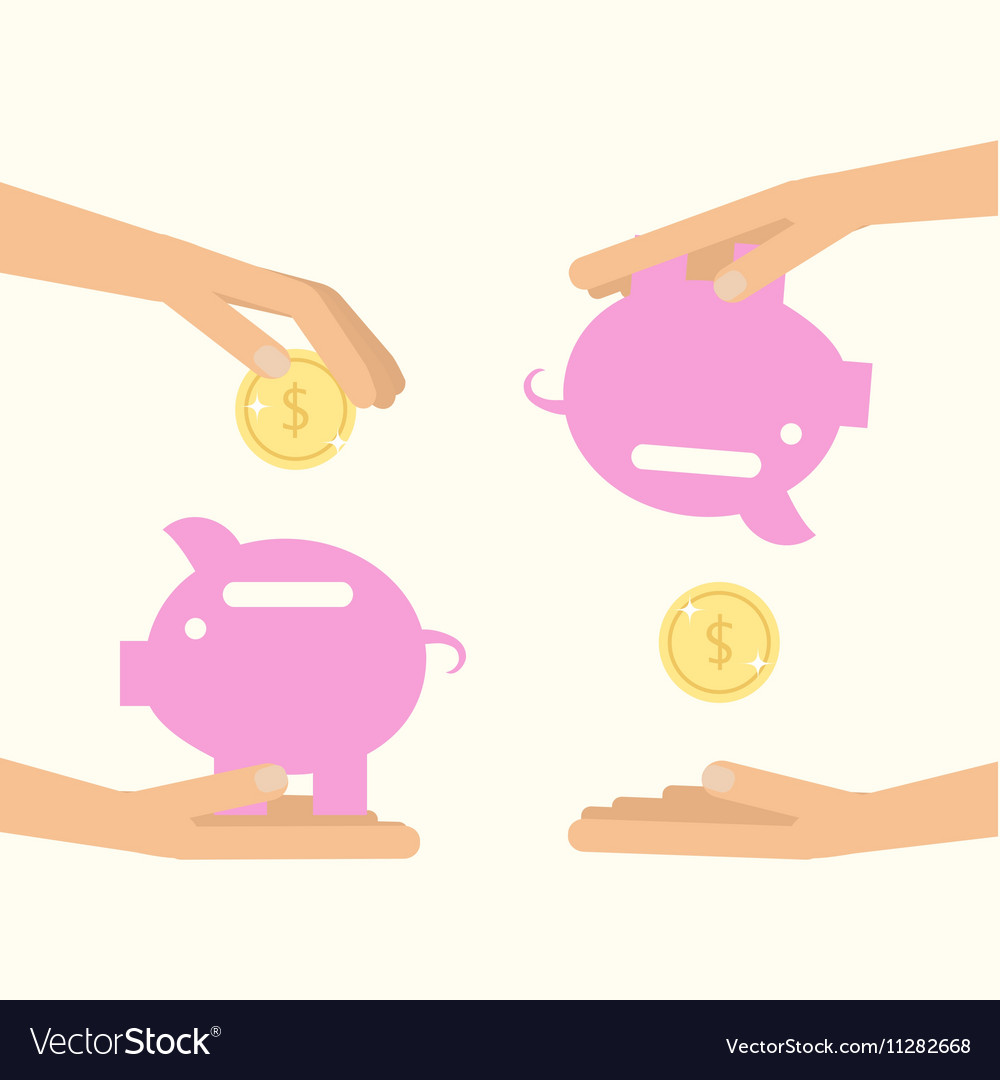 money-saving-and-spending-royalty-free-vector-image