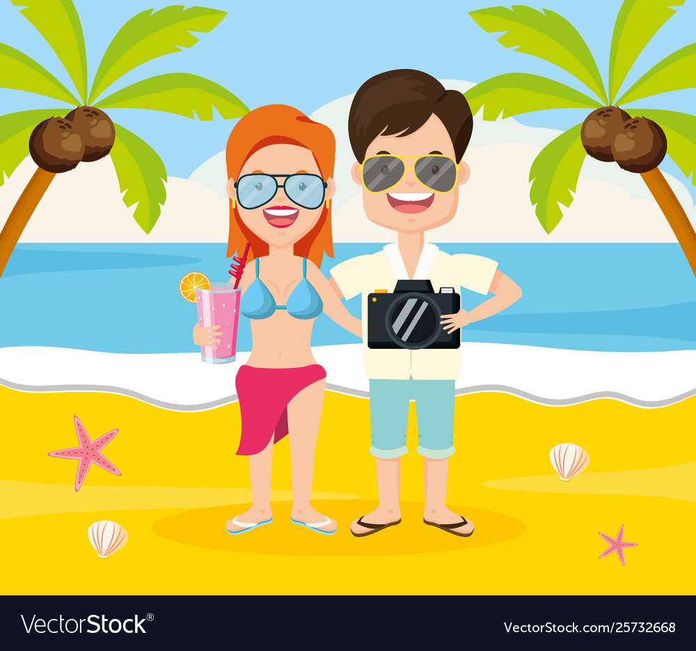 People vacations summer time Royalty Free Vector Image