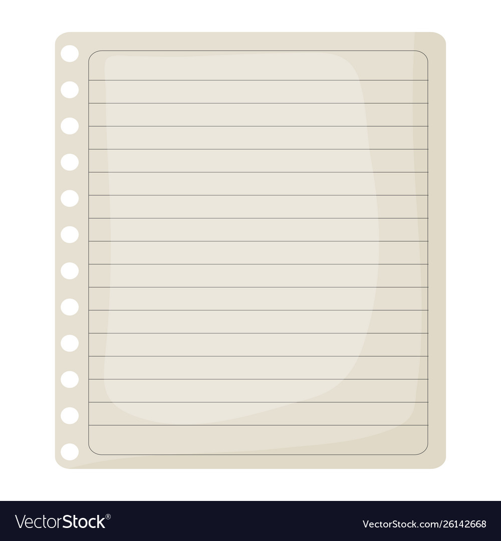 Sheet notebook paper icon Royalty Free Vector Image