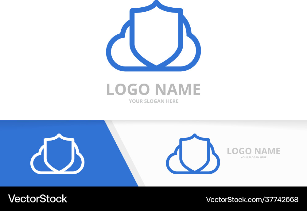 Shield logo combination unique cloud Royalty Free Vector