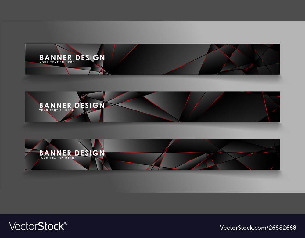 Square banner collection black premium