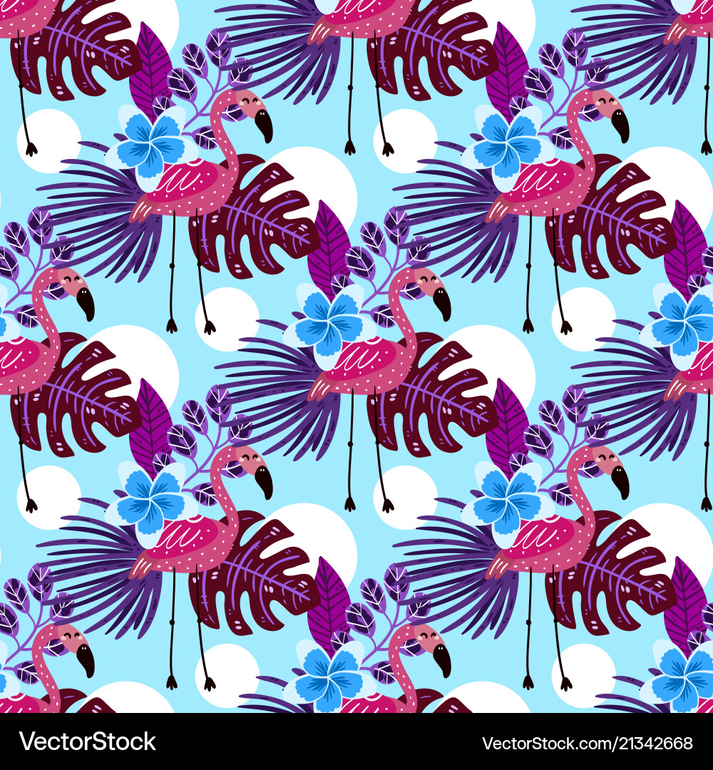 Summer tropical seamless pattern Royalty Free Vector Image
