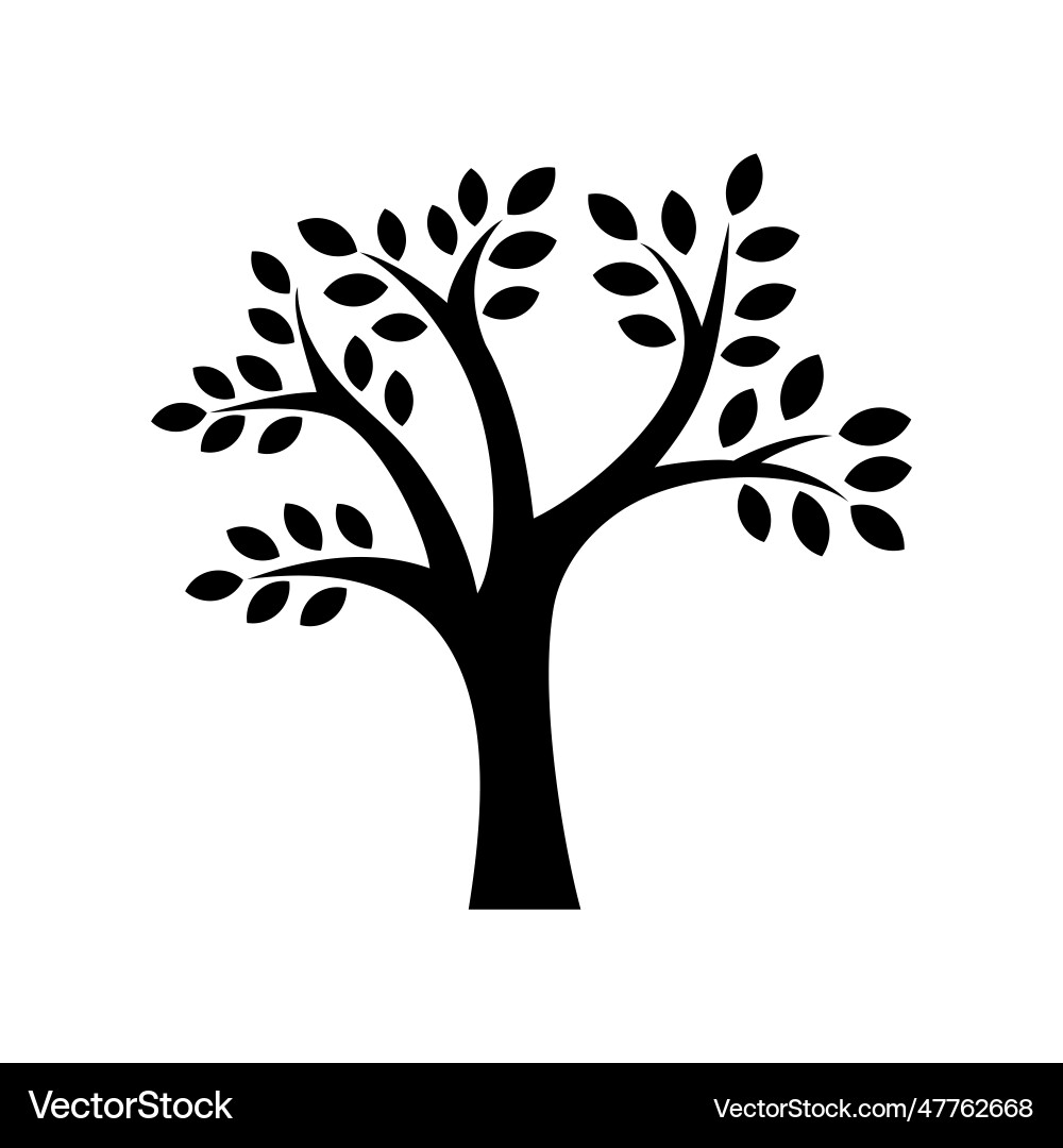 Tree flat style icon Royalty Free Vector Image