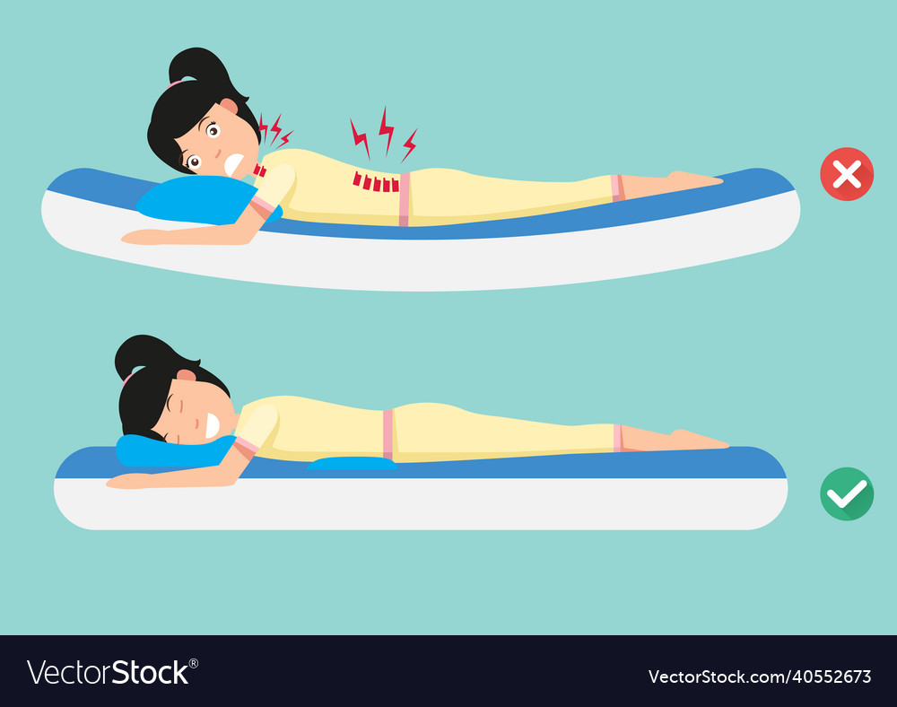 Best and worst positions for sleeping Royalty Free Vector