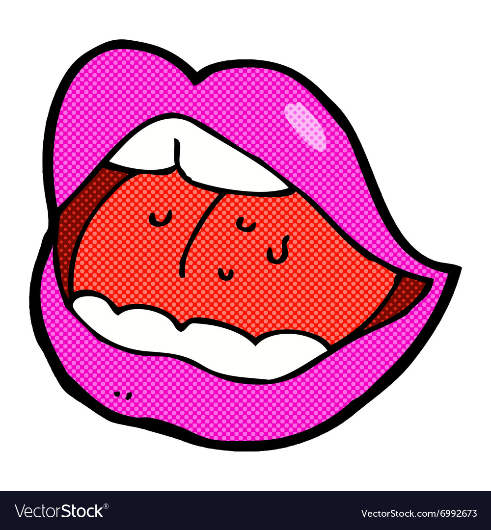 Comic cartoon pink mouth Royalty Free Vector Image