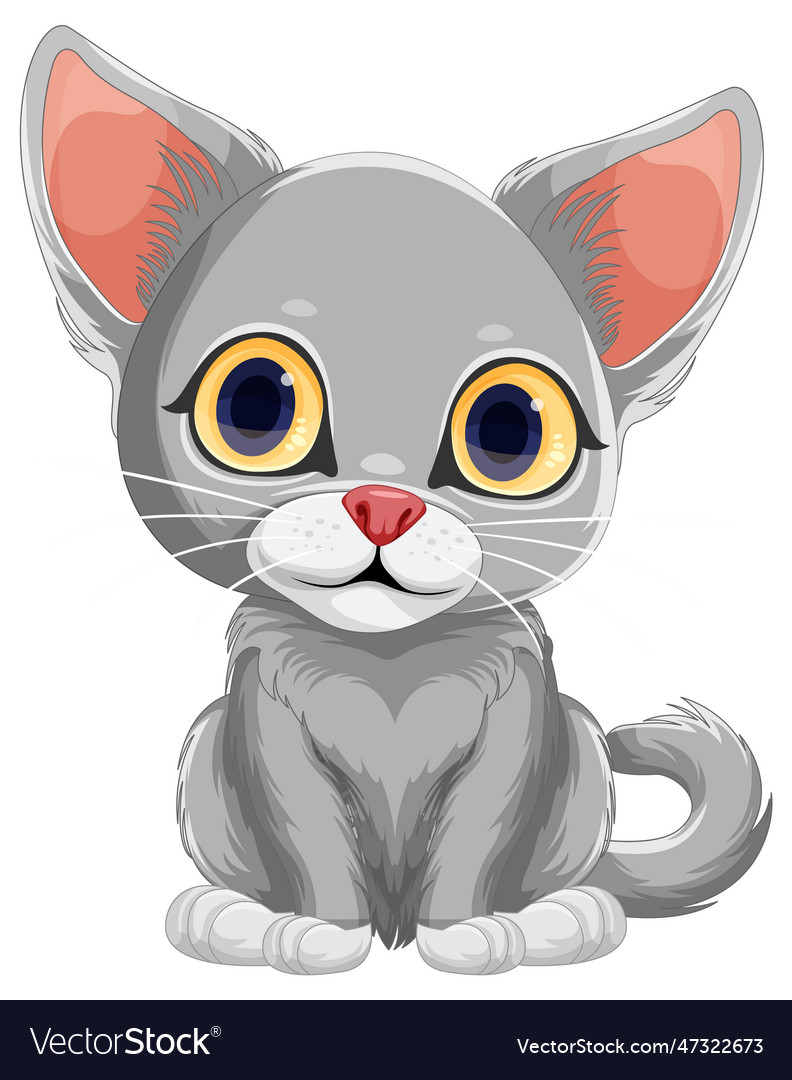 Cute cat cartoon character Royalty Free Vector Image