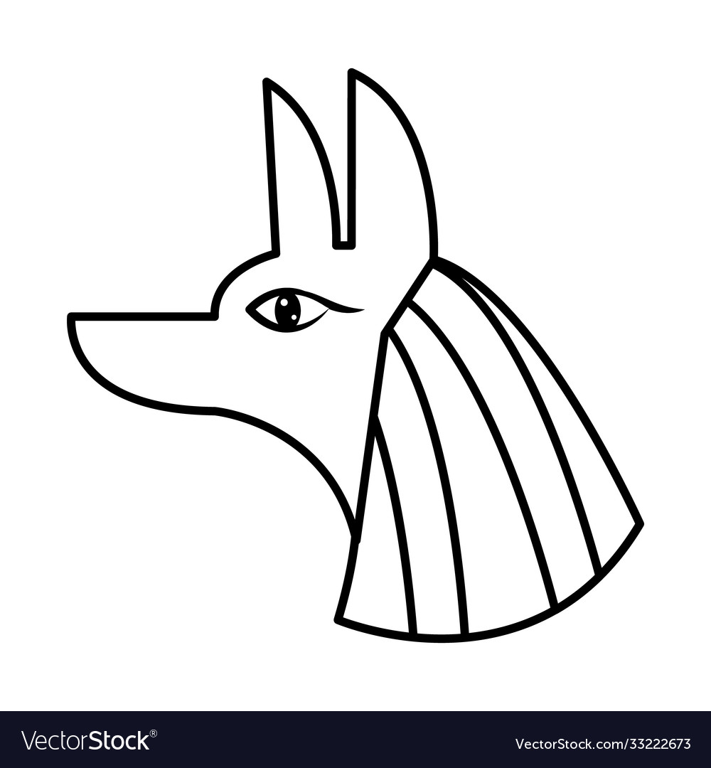 Egyptian anubis god icon line style Royalty Free Vector