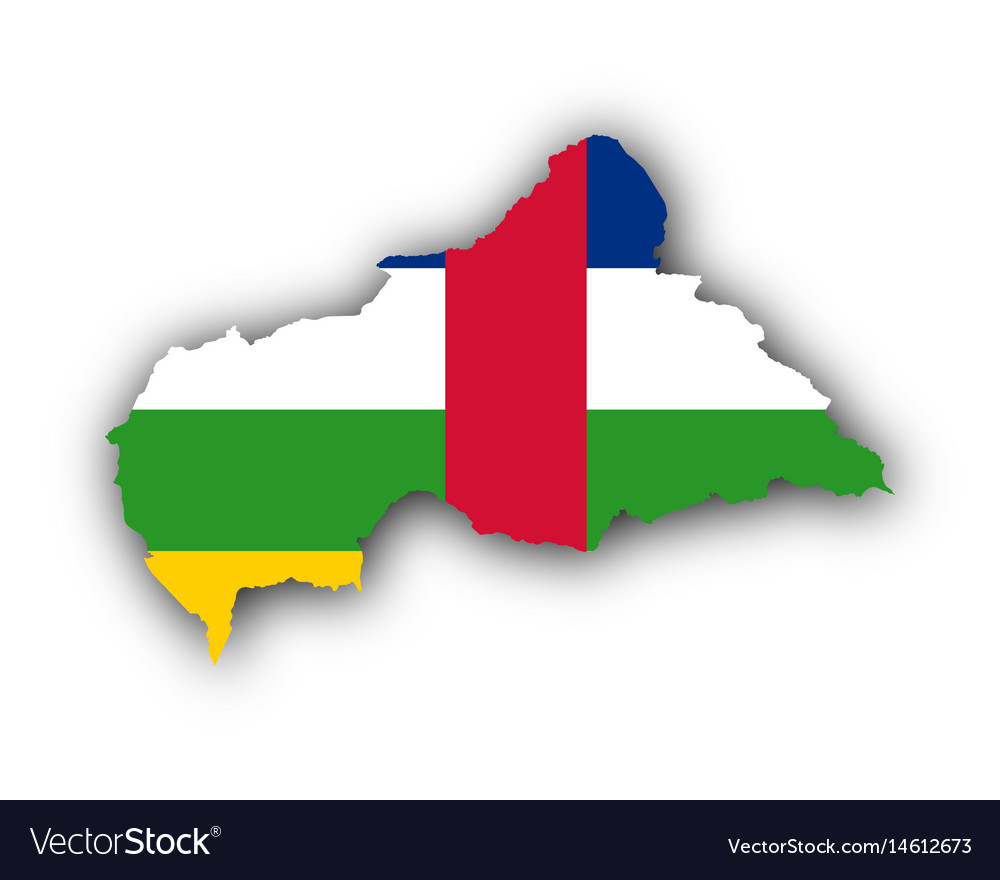 Map And Flag Central African Republic Royalty Free Vector