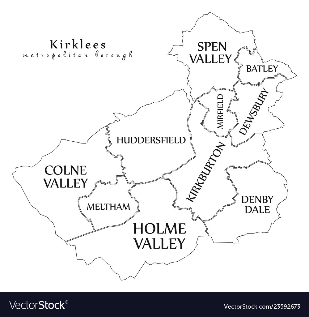 Modern city map - kirklees metropolitan borough Vector Image