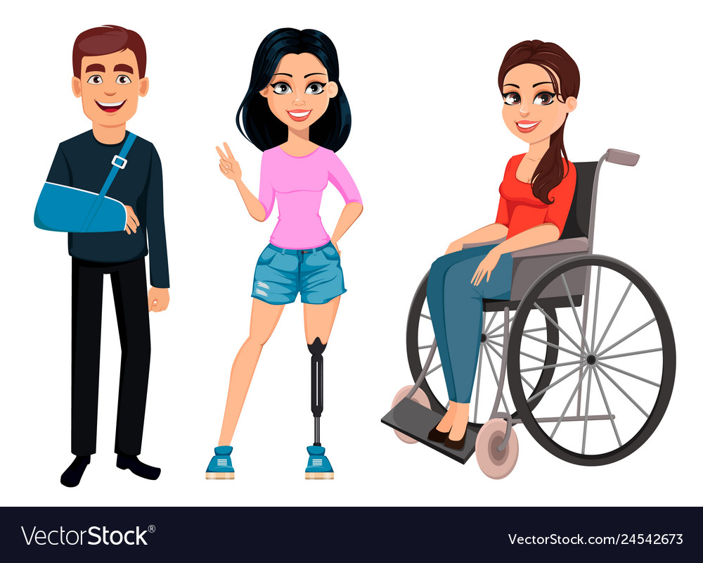 People with disabilities Royalty Free Vector Image