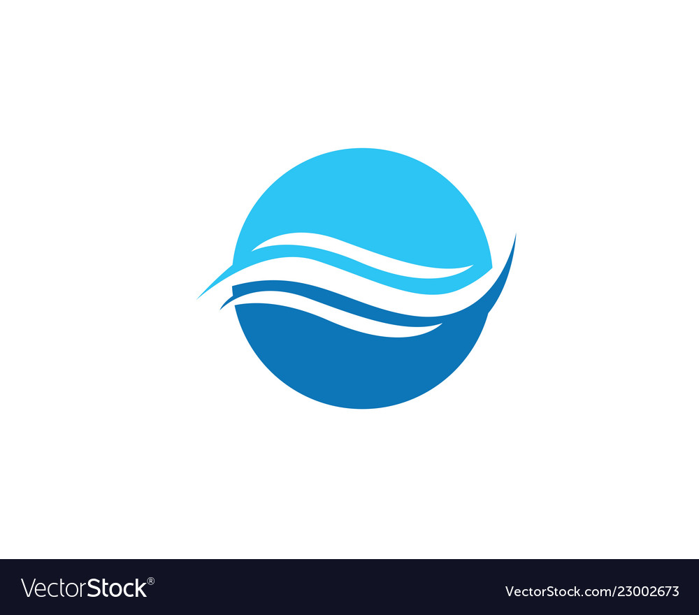 Wave water logo beach blue Royalty Free Vector Image