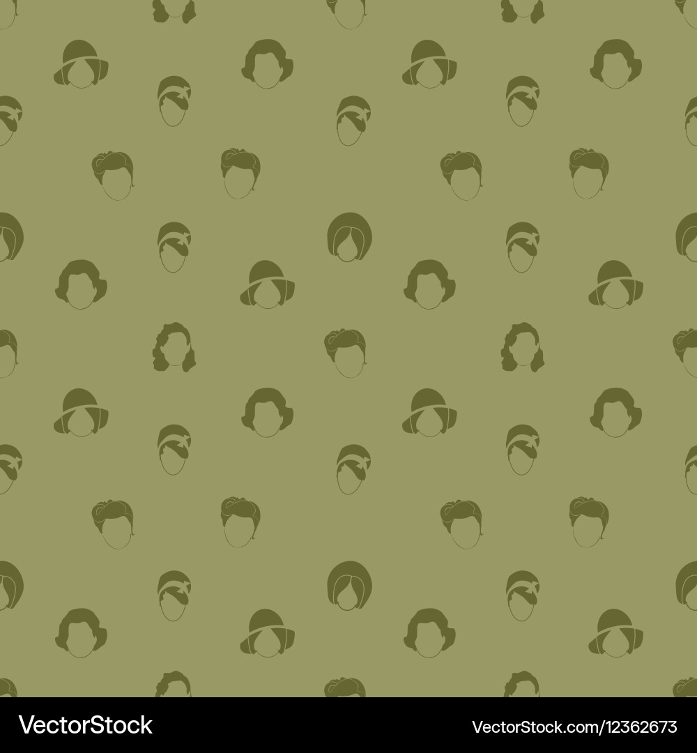 Womans Hair Style Silhouettes Seamless pattern Vector Image