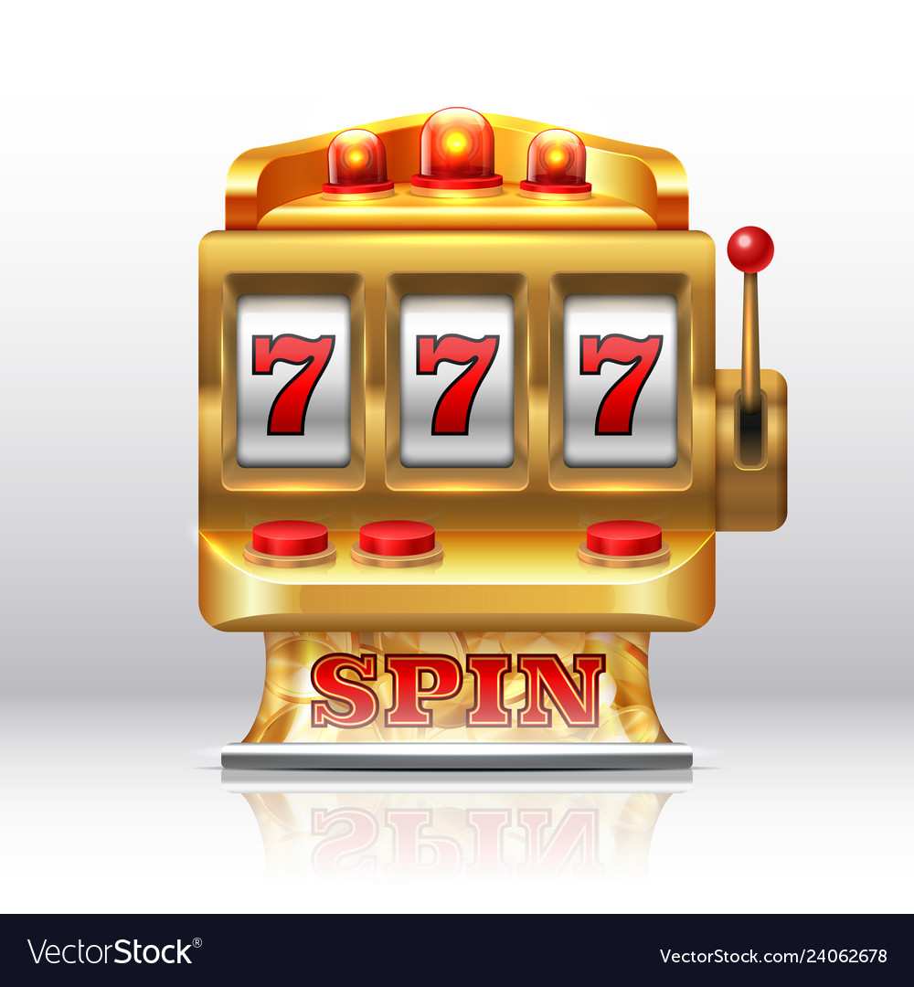 777 jackpot slot machine golden casino spin Vector Image