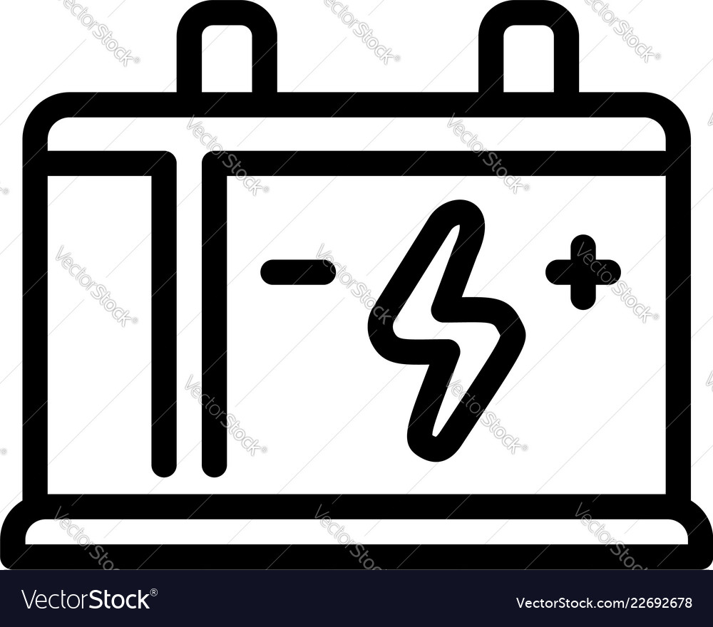 Car battery icon outline style Royalty Free Vector Image