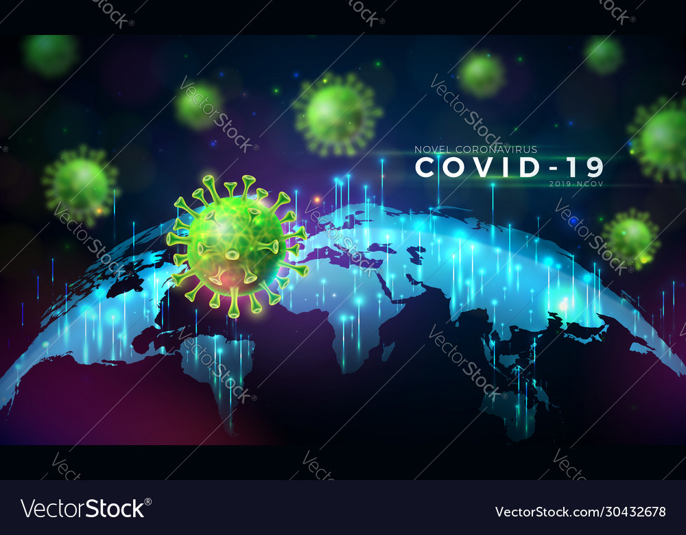 Covid-19 coronavirus outbreak design with virus Vector Image