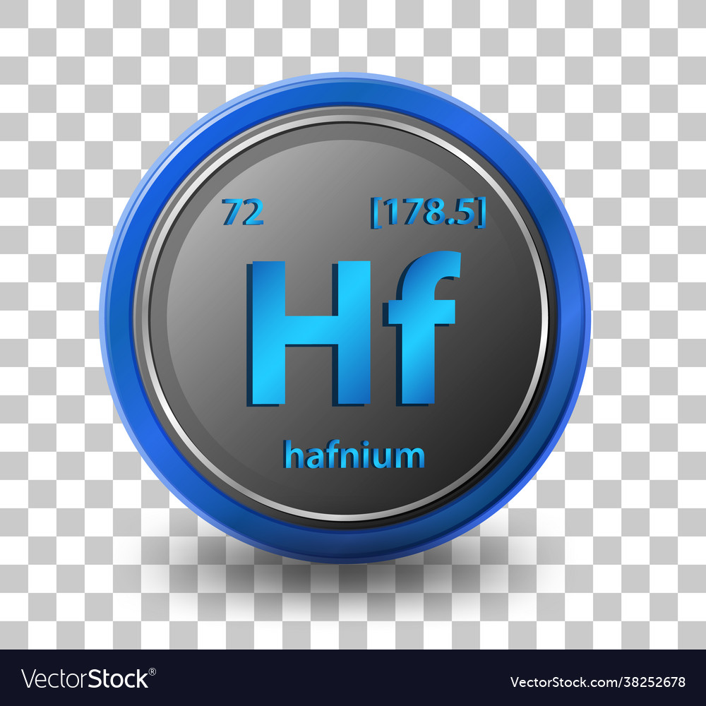 Hafnium chemical element chemical symbol Vector Image