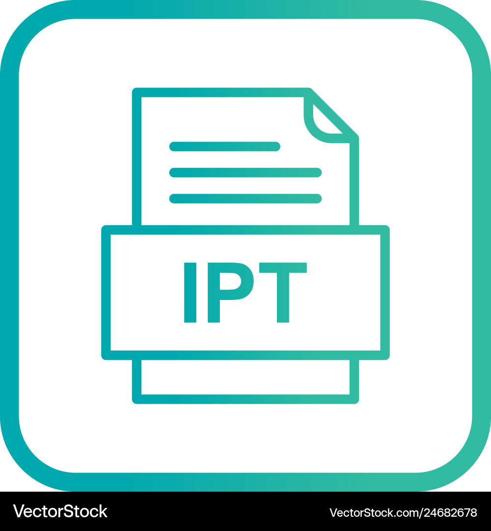 Ipt file document icon Royalty Free Vector Image