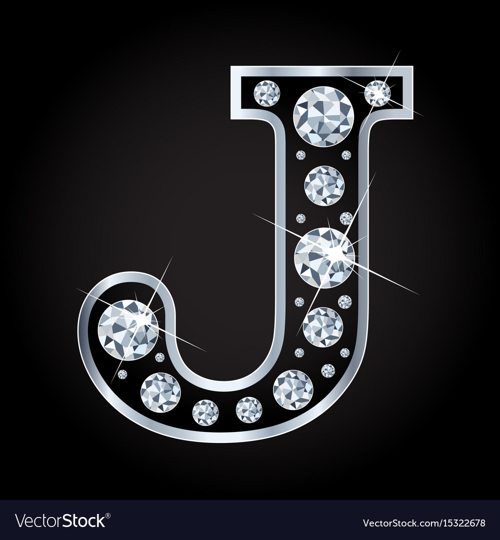 J letter made with diamonds isolated Royalty Free Vector