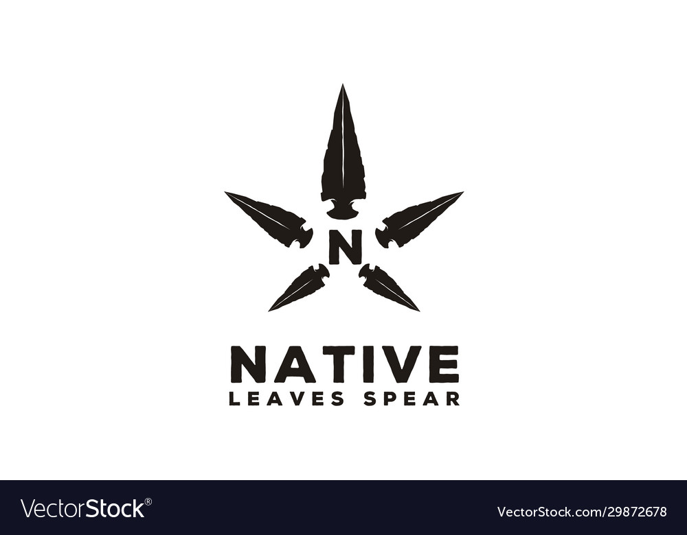 Native spear arrowhead star cannabis hemp cbd logo