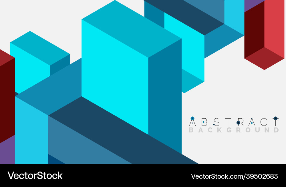 Abstract background 3d cubes cubic elements Vector Image