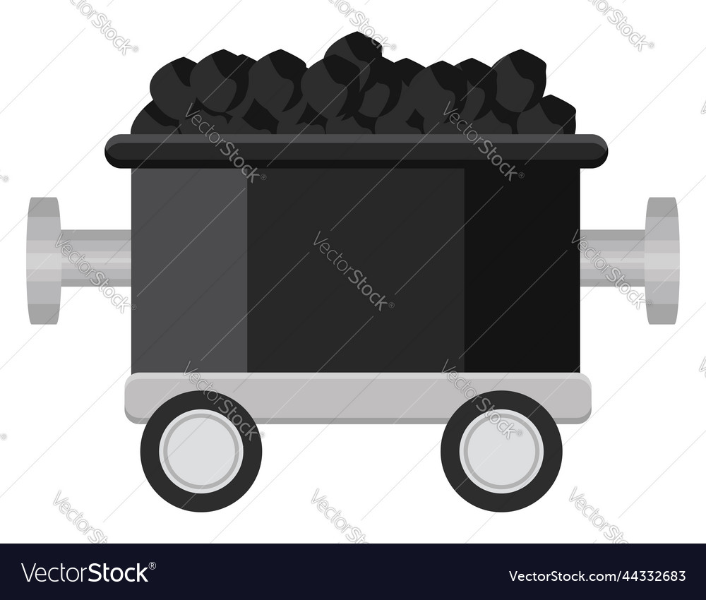 Black coal wagon on a white background