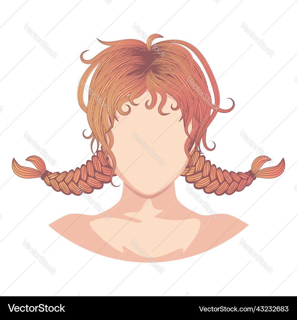 Braided female hairstyle Royalty Free Vector Image