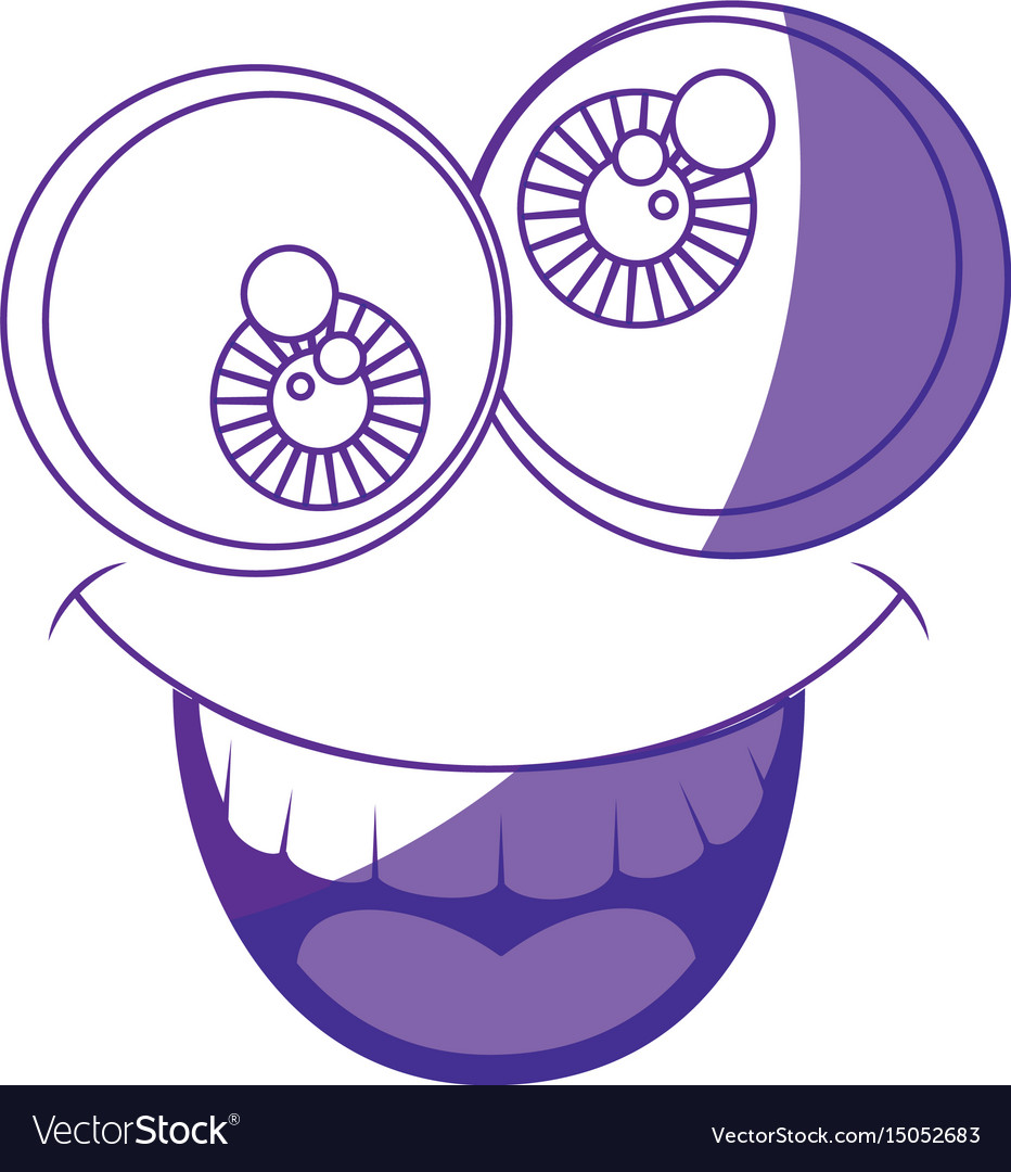 Funny face crazy eyes Royalty Free Vector Image