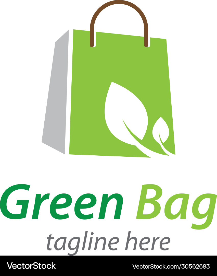 Green bag logo template Royalty Free Vector Image
