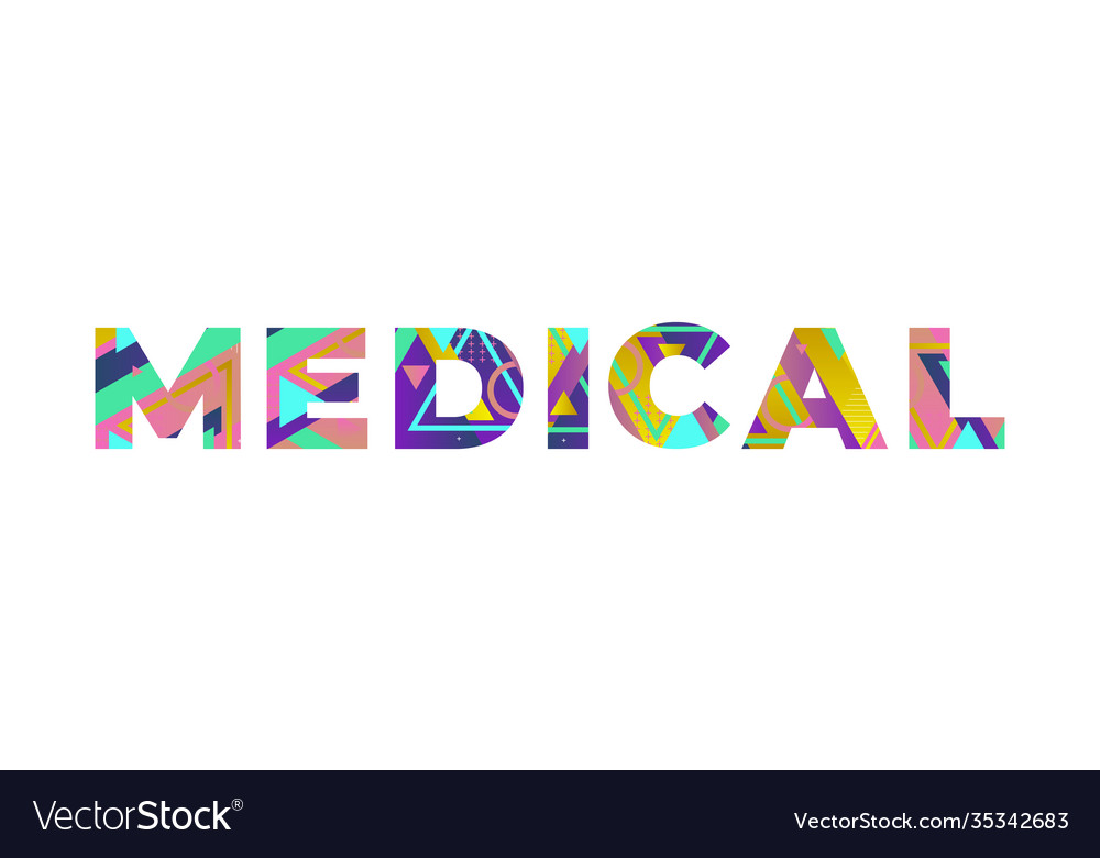 Medical concept retro colorful word art Royalty Free Vector