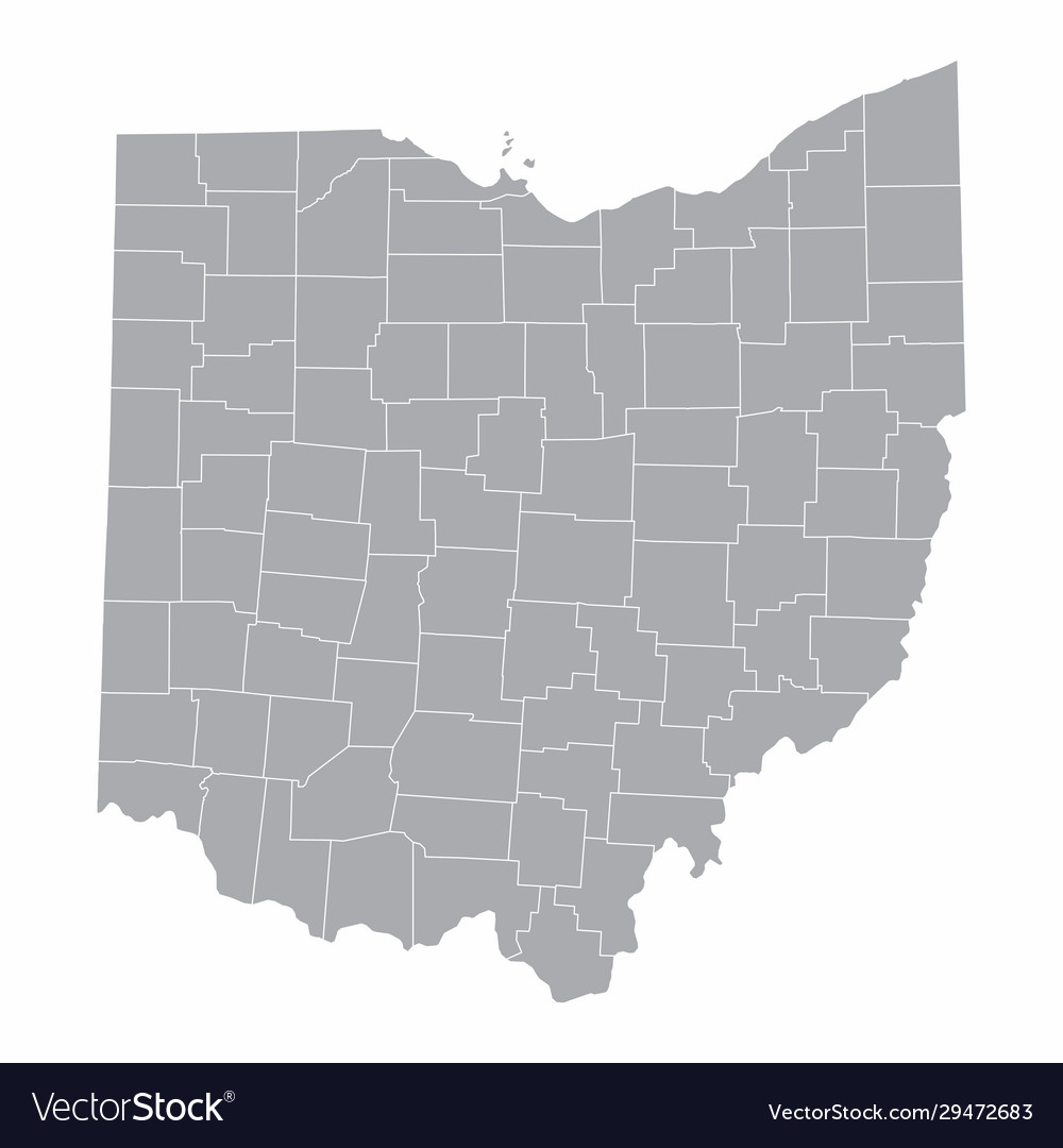 Ohio counties map Royalty Free Vector Image - VectorStock