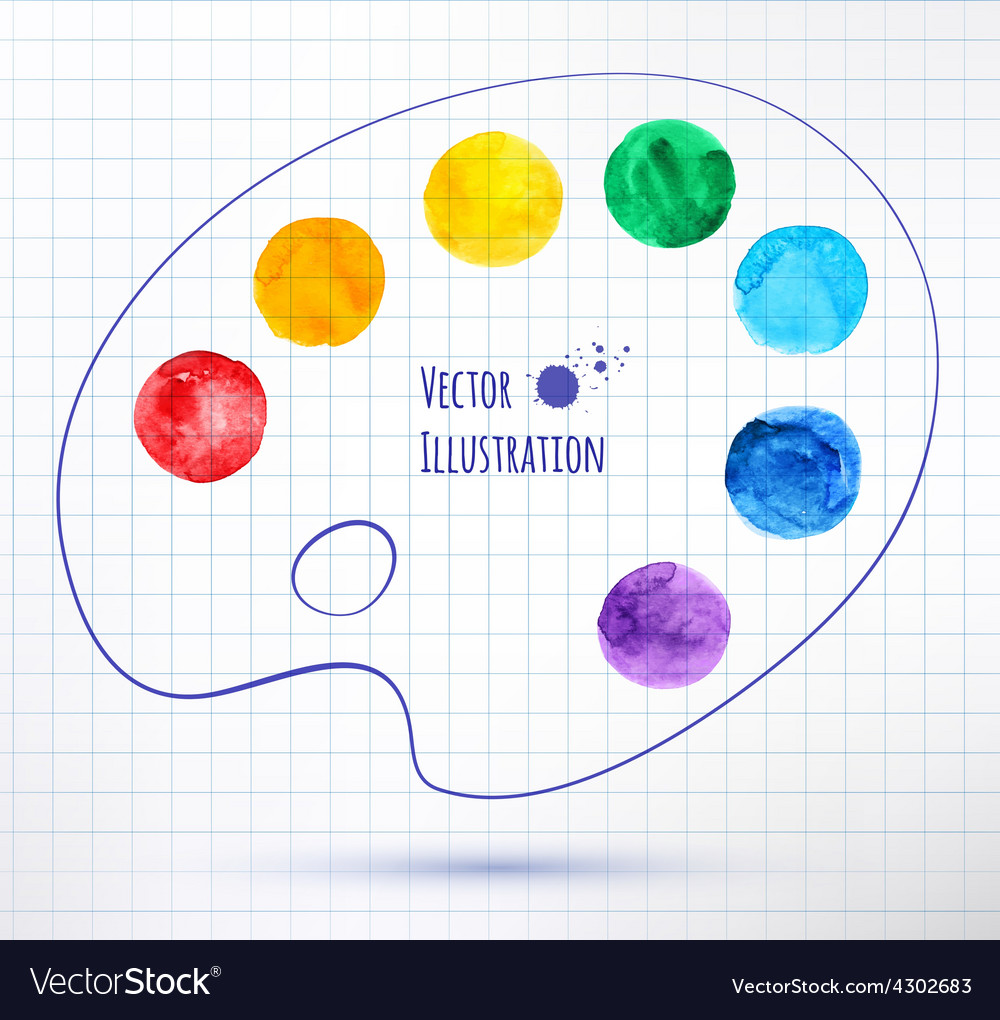 Paint palette Royalty Free Vector Image VectorStock