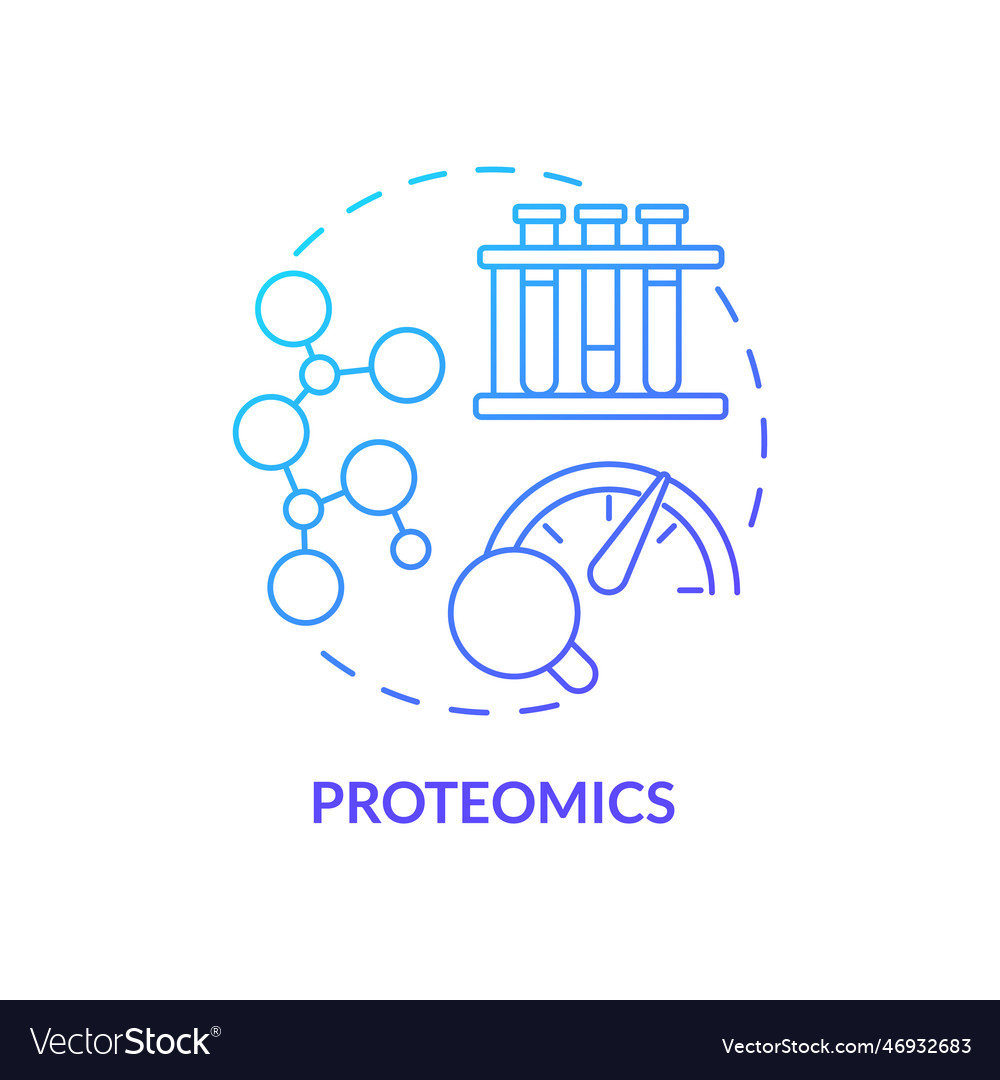 Proteomics blue gradient concept icon Royalty Free Vector