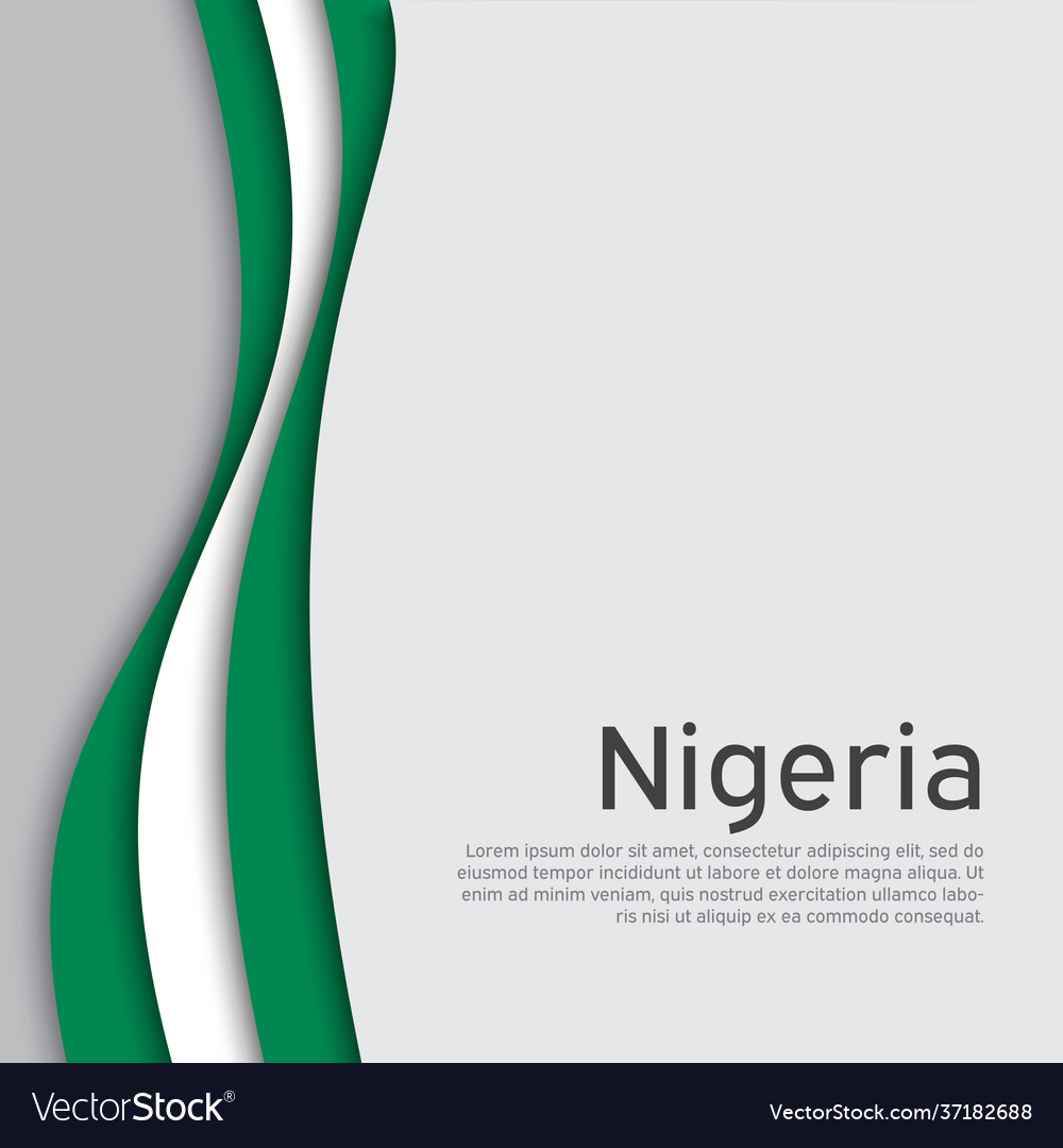 Abstract waving nigeria flag creative background Vector Image