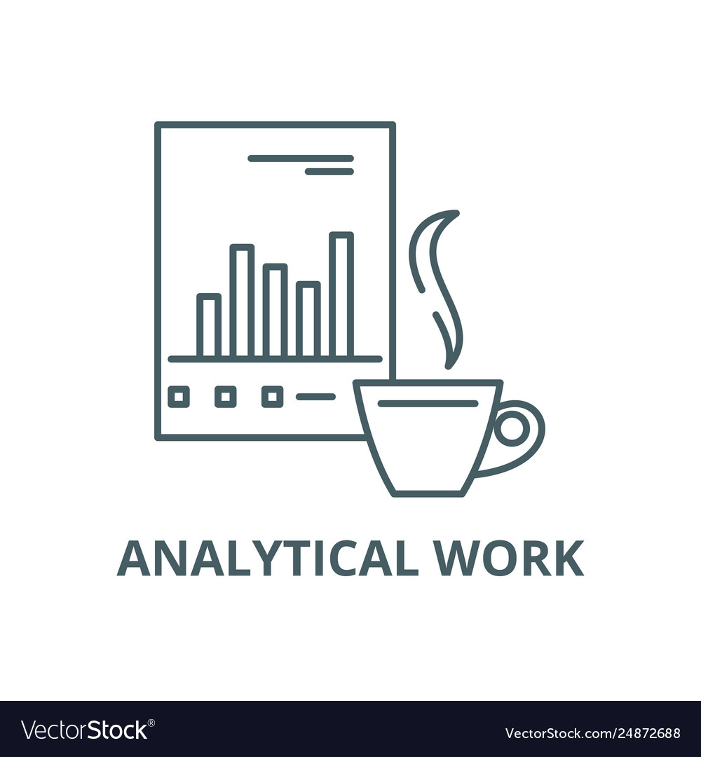 Analytical work line icon Royalty Free Vector Image