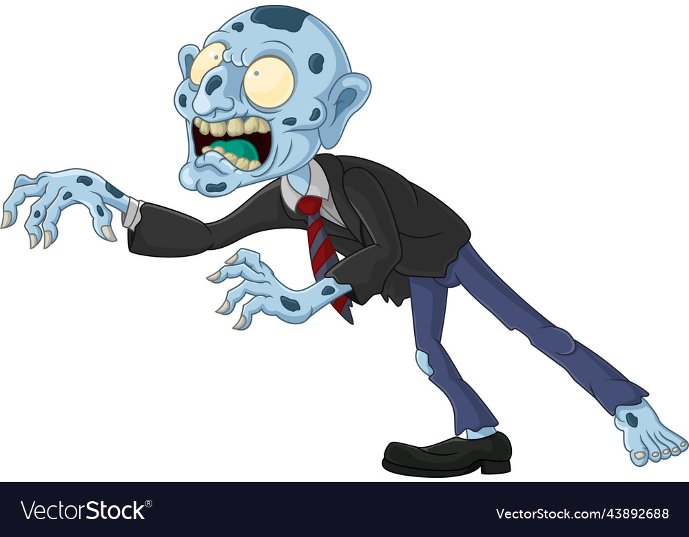 Cartoon zombie isolated on white background