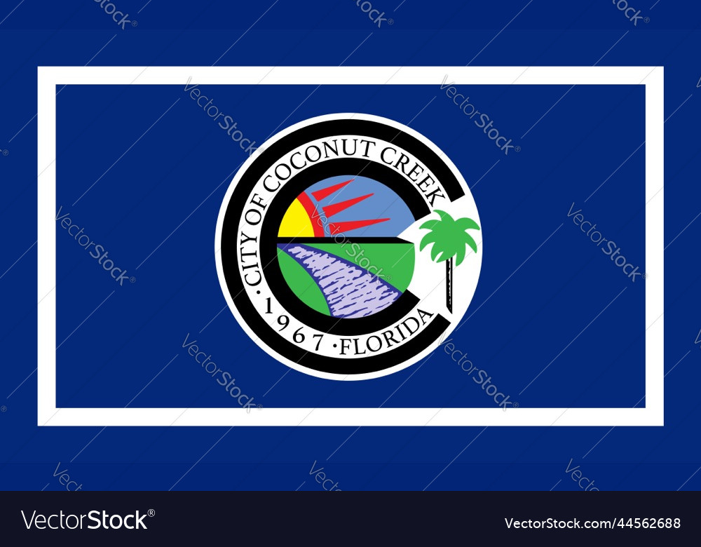 Flag of coconut creek city florida Royalty Free Vector Image