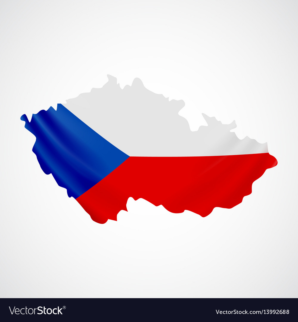 Hanging czech flag in form of map republic