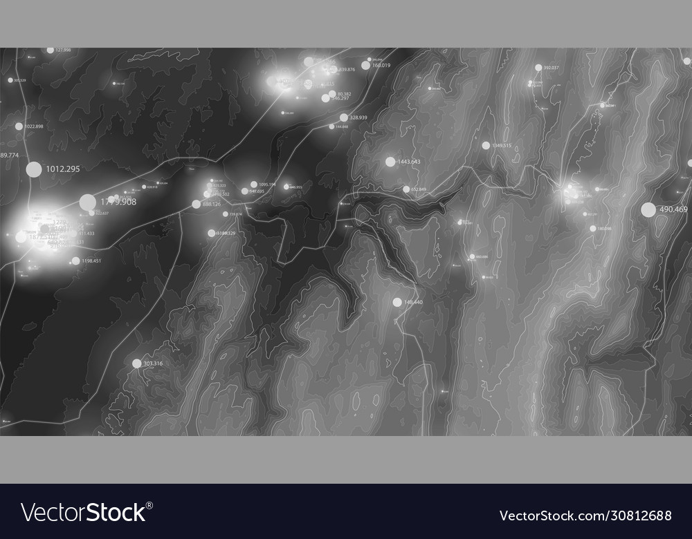 Terrain big data visualization futuristic map Vector Image