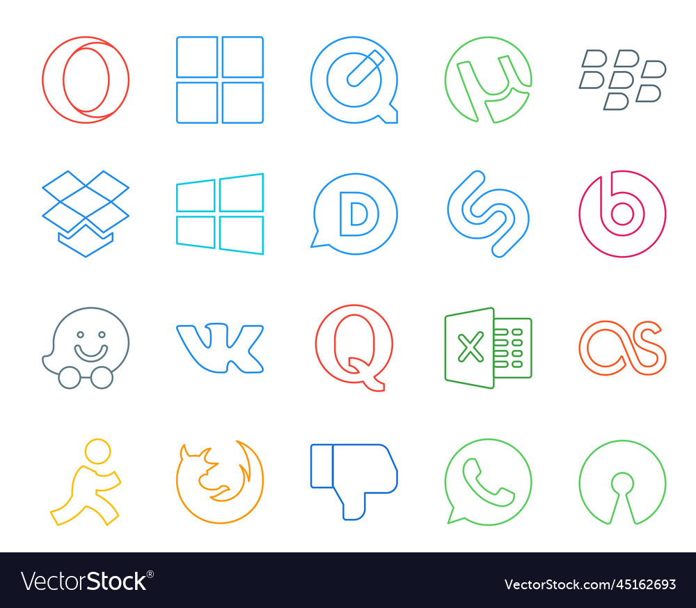 20 social media icon pack including firefox