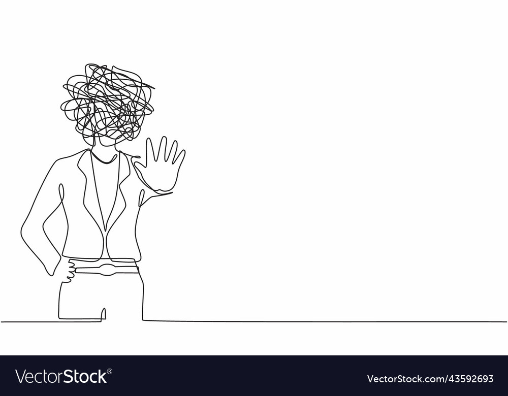 Continuous one line drawing businesswoman