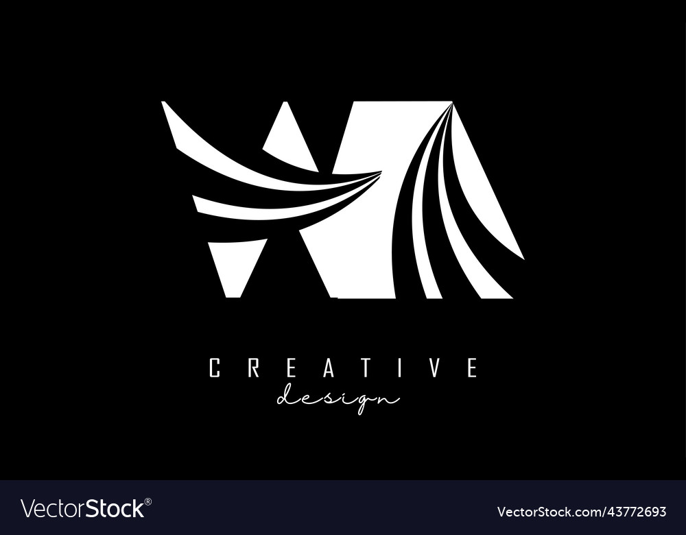 Creative white letters wa w a logo with leading Vector Image