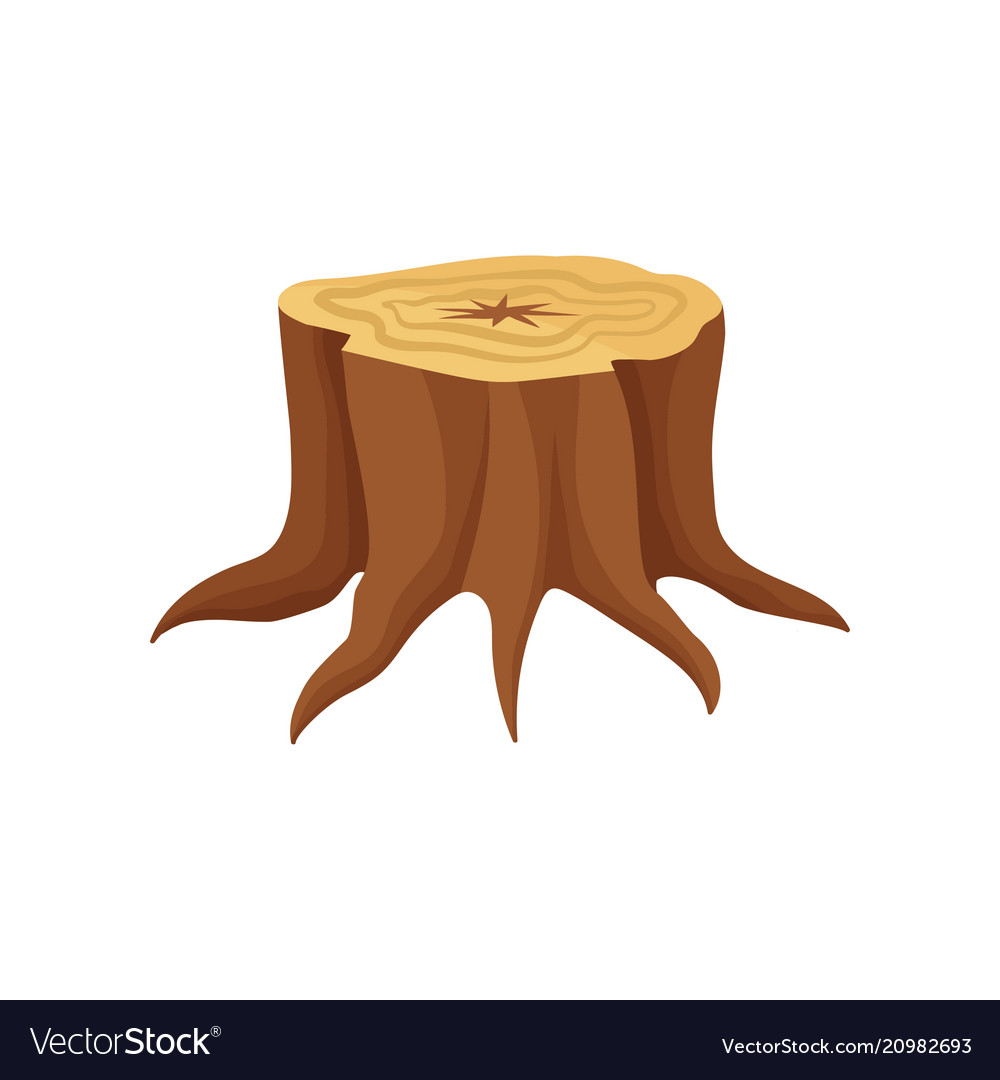 Flat icon old tree stump with annual Royalty Free Vector