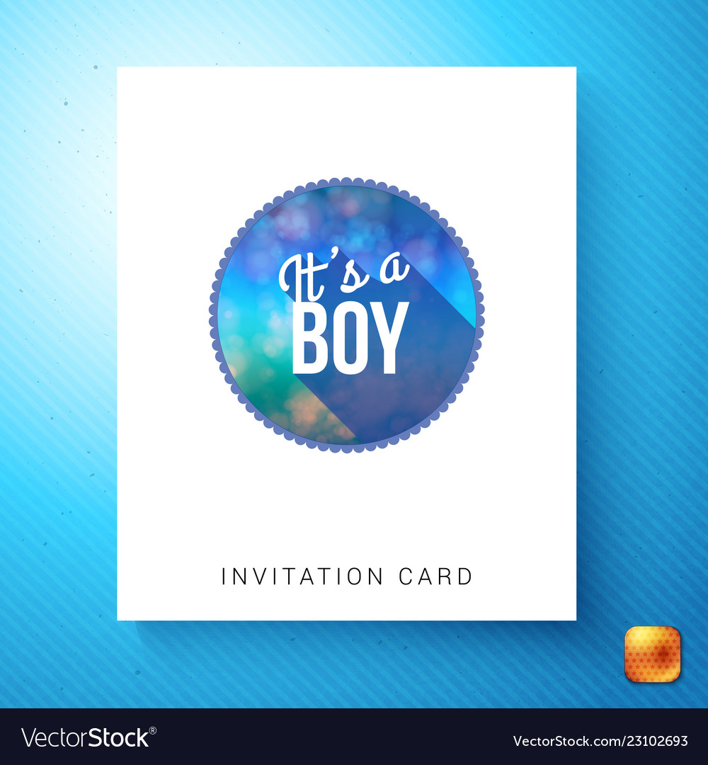 its a boy newborn invitation template royalty free vector