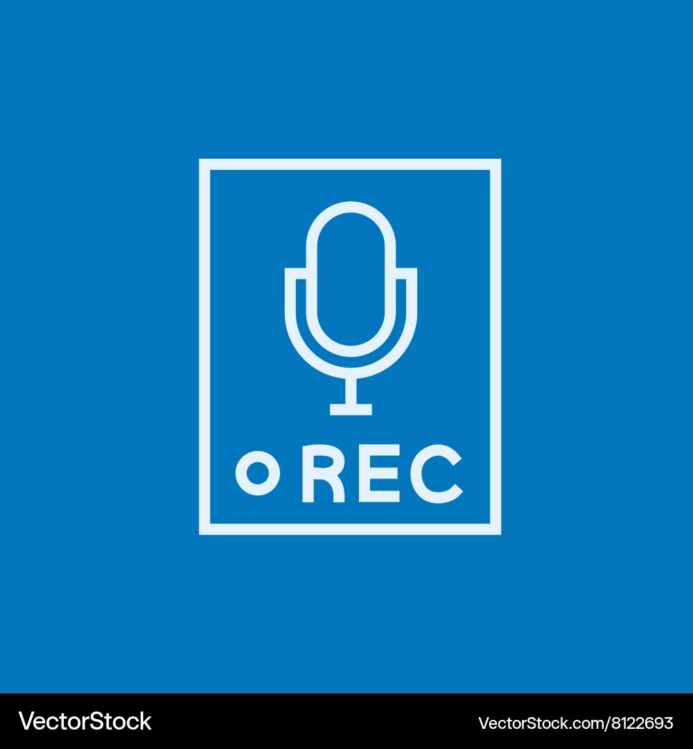 Record button line icon Royalty Free Vector Image