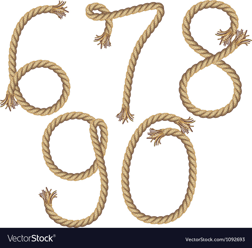 Rope number alphabet Royalty Free Vector Image