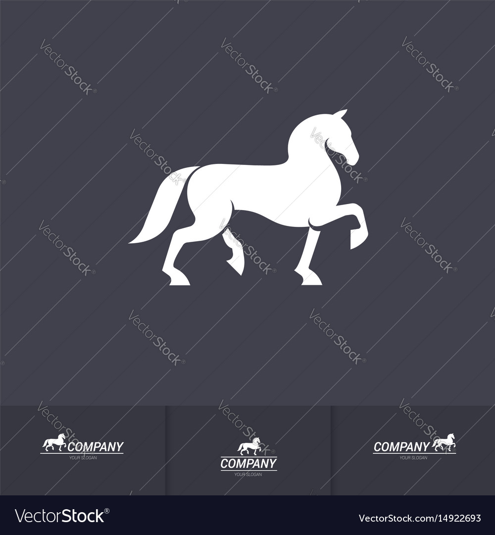 Stylized white horse for mascot logo template