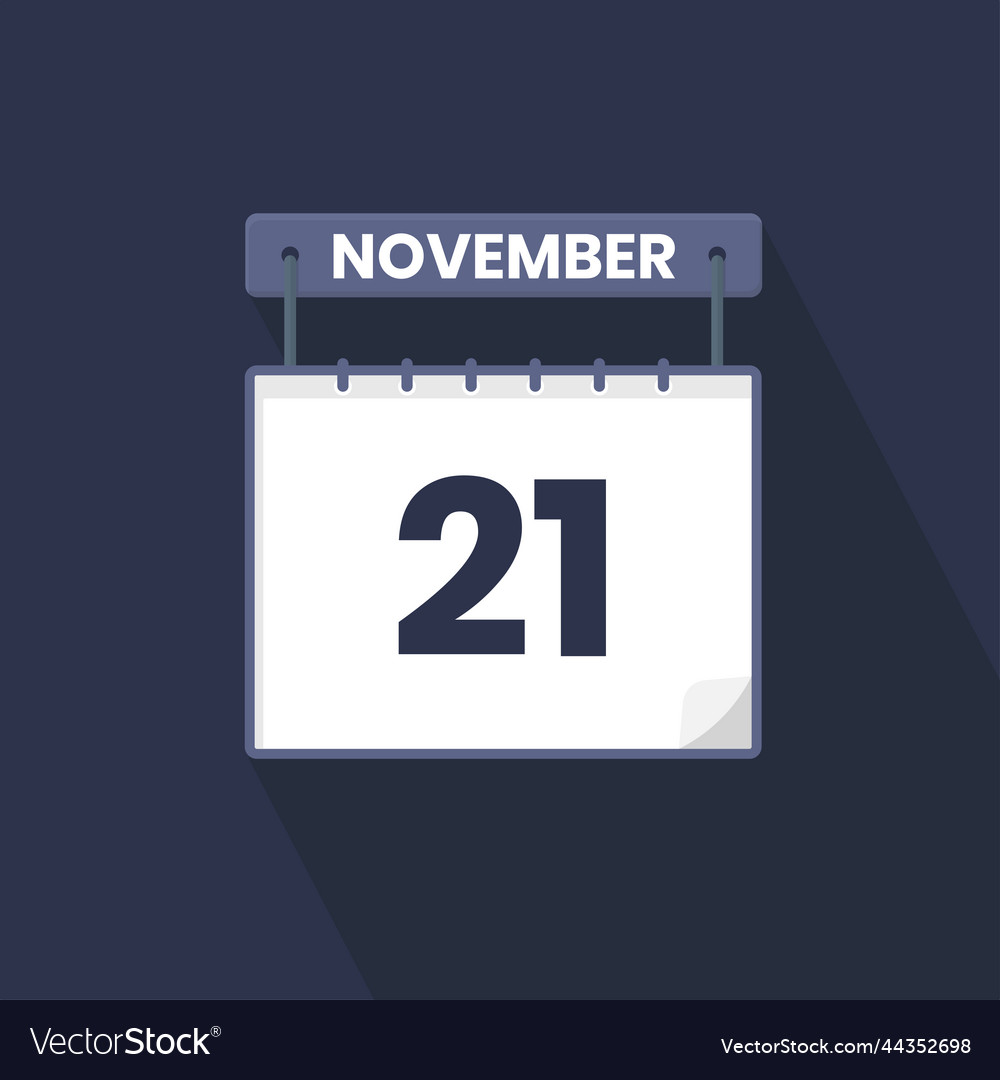 21st november calendar icon november 21 calendar Vector Image