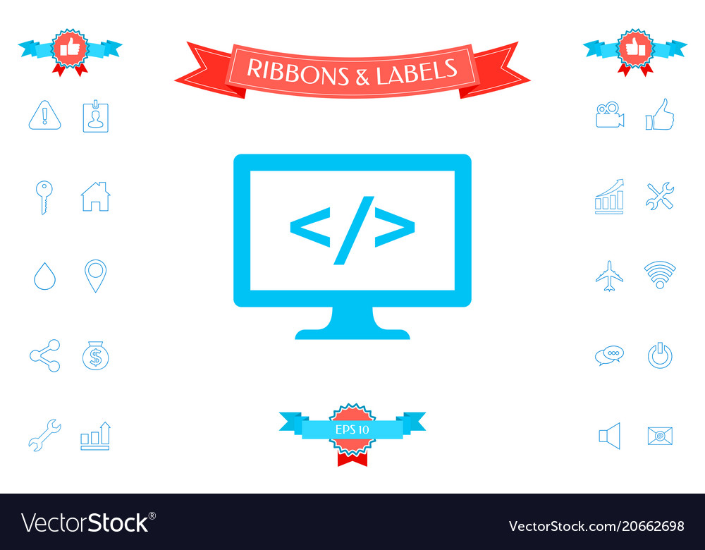 Coding symbol icon Royalty Free Vector Image - VectorStock