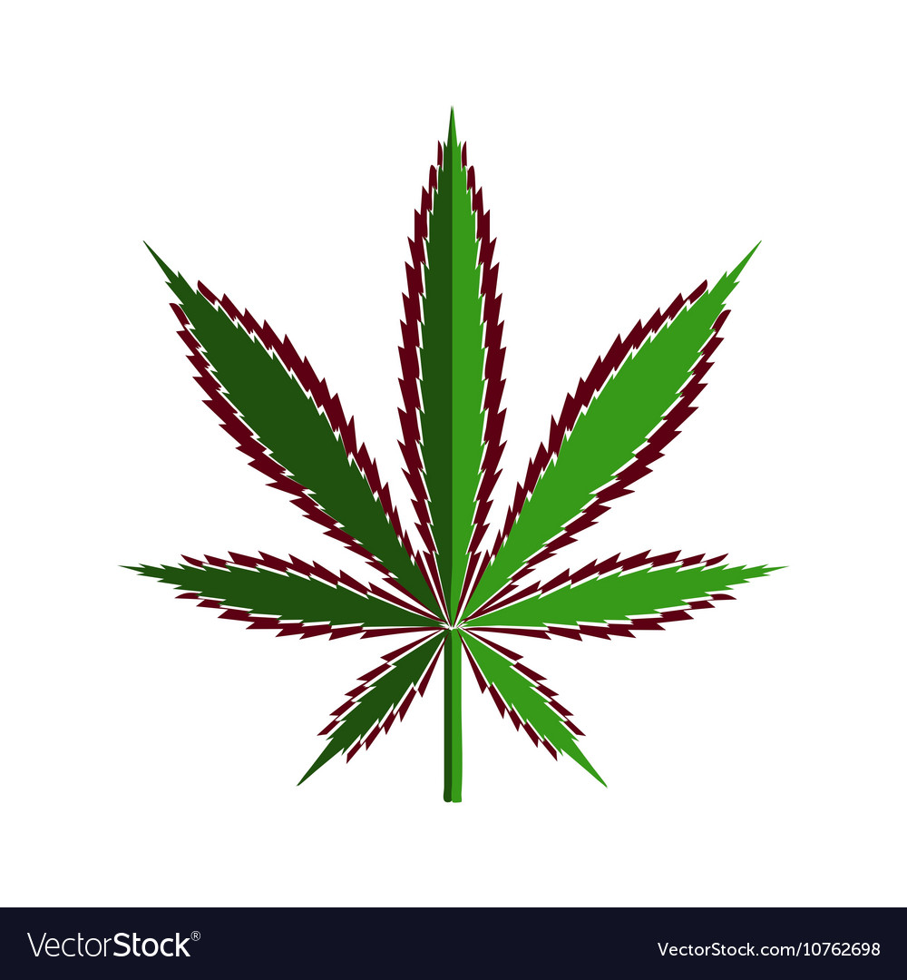 Green cannabis leaf cut out paper stylized Vector Image